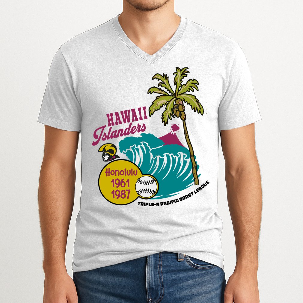 Defunct Hawaii Islanders Baseball Team V-Neck T-Shirt