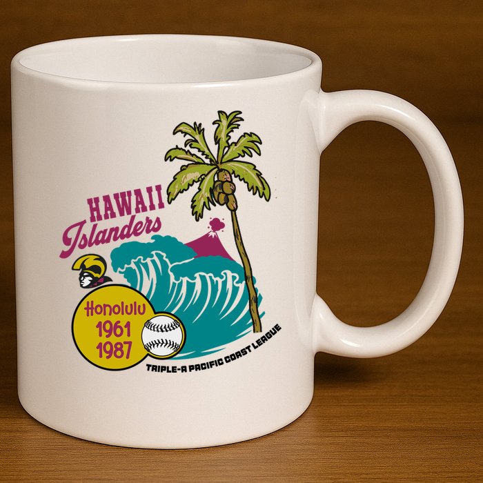 Defunct Hawaii Islanders Baseball Team 11oz C Handle Ceramic Mug
