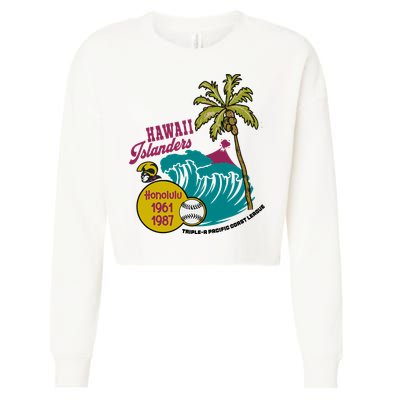 Defunct Hawaii Islanders Baseball Team Cropped Pullover Crew