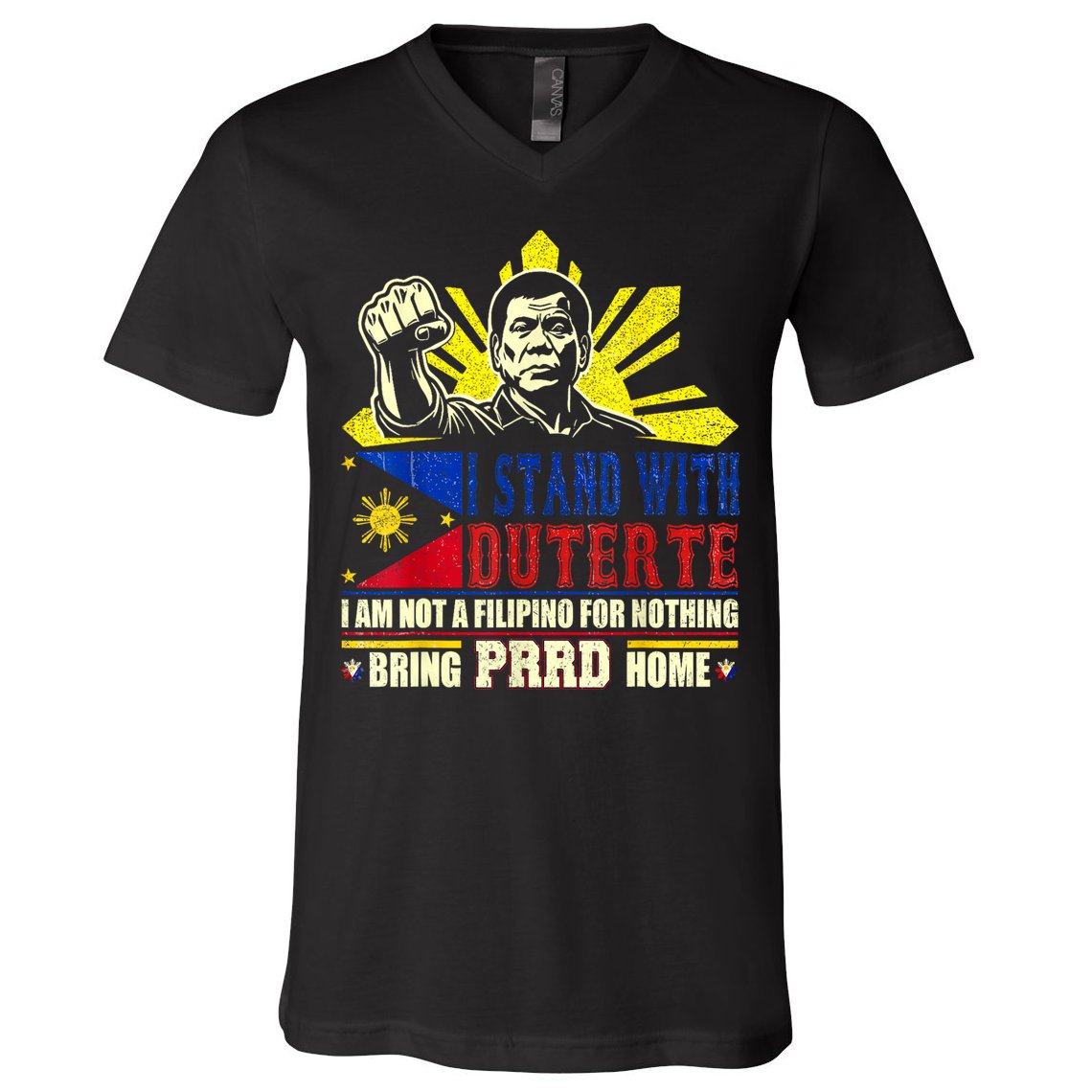 Duterte Homecoming I Stand With Duterte Bring PRRD Home V-Neck T-Shirt