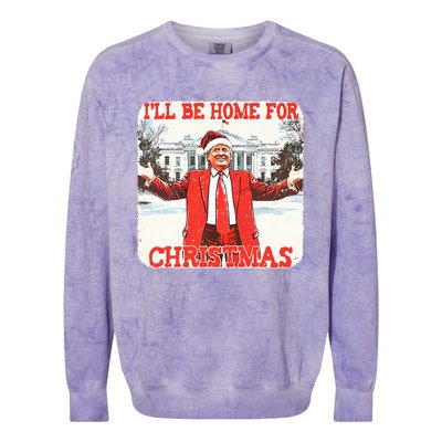 DaddyS Home ILl Be Home For Christmas Donald Trump 2024 Colorblast Crewneck Sweatshirt