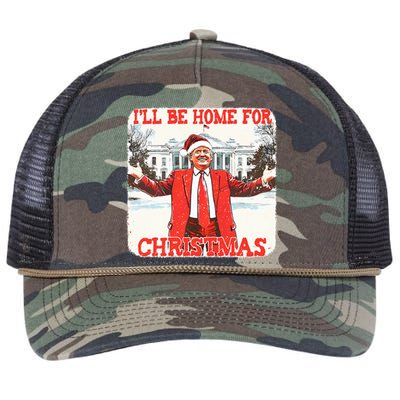 DaddyS Home ILl Be Home For Christmas Donald Trump 2024 Retro Rope Trucker Hat Cap