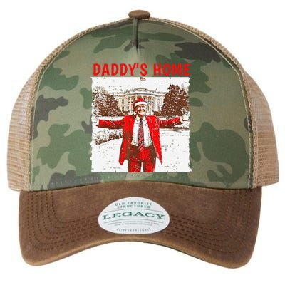 DaddyS Home ILl Be Home For Christmas Fun Trump 2024 Xmas Legacy Tie Dye Trucker Hat