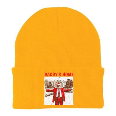 DaddyS Home ILl Be Home For Christmas Fun Trump 2024 Xmas Knit Cap Winter Beanie