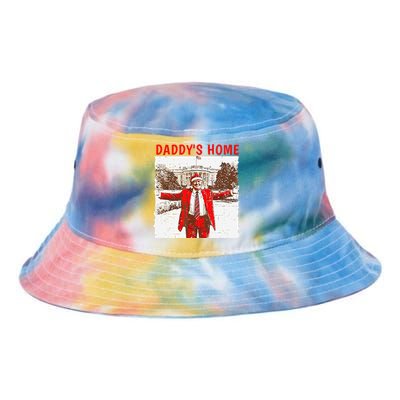 DaddyS Home ILl Be Home For Christmas Fun Trump 2024 Xmas Tie Dye Newport Bucket Hat