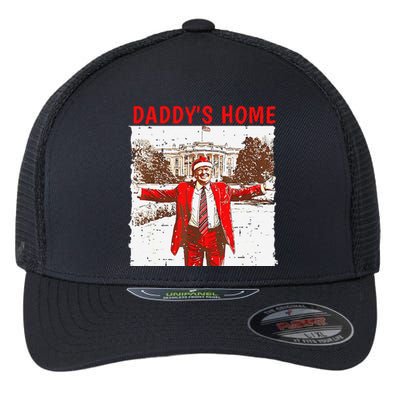 DaddyS Home ILl Be Home For Christmas Fun Trump 2024 Xmas Flexfit Unipanel Trucker Cap