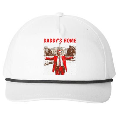 DaddyS Home ILl Be Home For Christmas Fun Trump 2024 Xmas Snapback Five-Panel Rope Hat