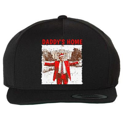 DaddyS Home ILl Be Home For Christmas Fun Trump 2024 Xmas Wool Snapback Cap