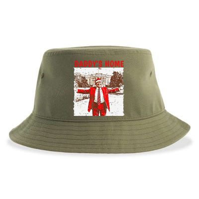 DaddyS Home ILl Be Home For Christmas Fun Trump 2024 Xmas Sustainable Bucket Hat