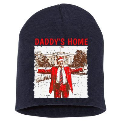 DaddyS Home ILl Be Home For Christmas Fun Trump 2024 Xmas Short Acrylic Beanie