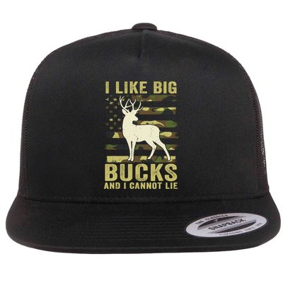 Deer Huntingshirt I Like Big Bucks & Cannot Lie Funny Dad Flat Bill Trucker Hat