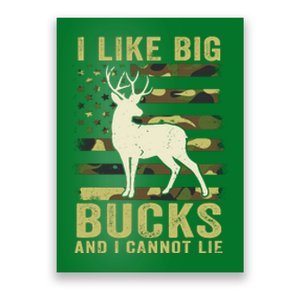 Deer Huntingshirt I Like Big Bucks & Cannot Lie Funny Dad Poster