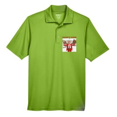 DaddyS Home ILl Be Home For Christmas Fun Trump 2024 Xmas Men's Origin Performance Pique Polo