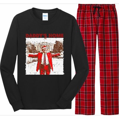 DaddyS Home ILl Be Home For Christmas Fun Trump 2024 Xmas Long Sleeve Pajama Set