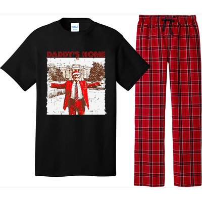 DaddyS Home ILl Be Home For Christmas Fun Trump 2024 Xmas Pajama Set