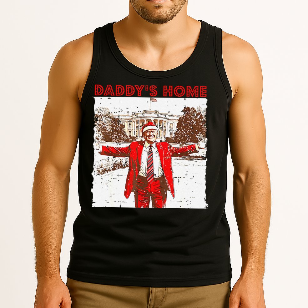 DaddyS Home ILl Be Home For Christmas Fun Trump 2024 Xmas Tank Top