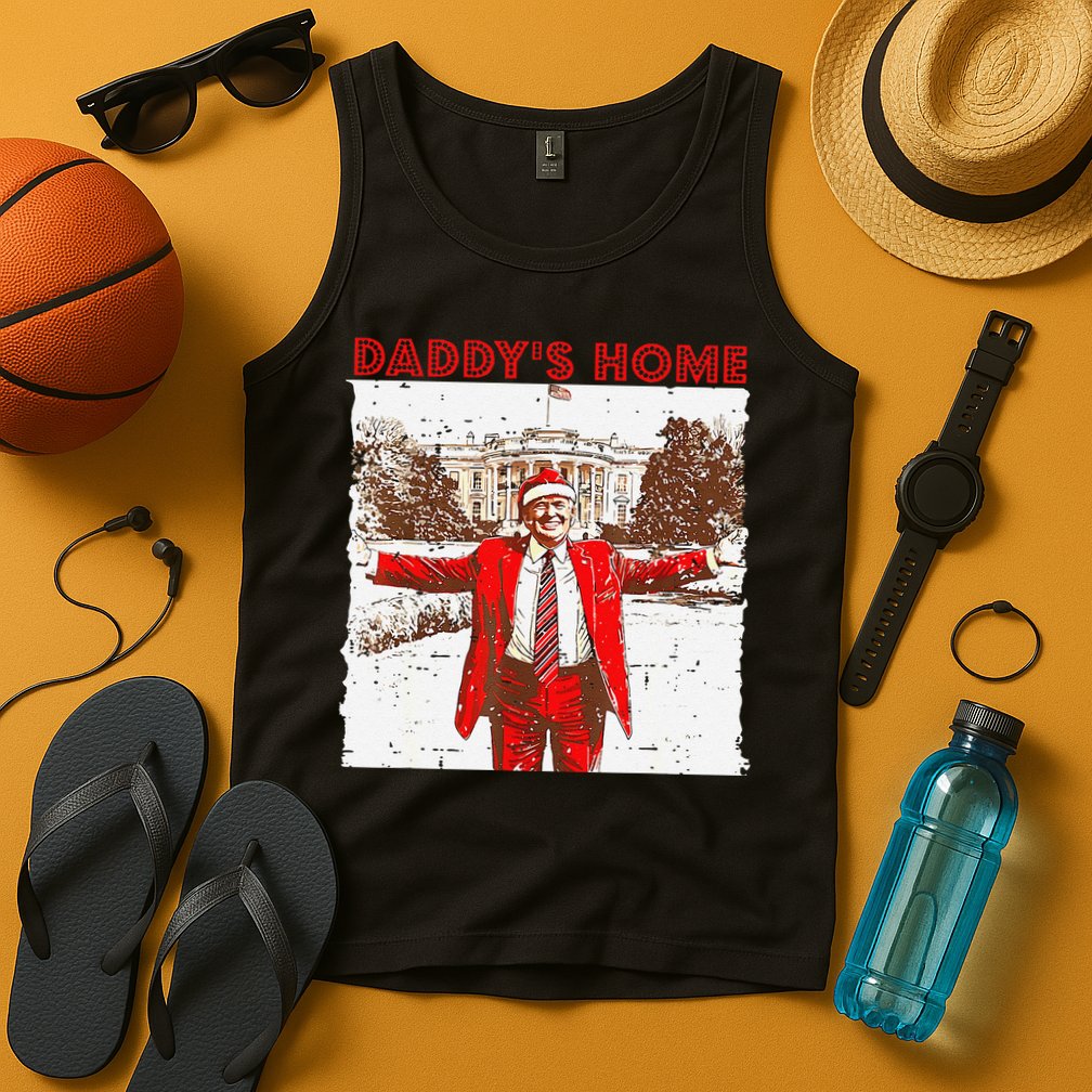 DaddyS Home ILl Be Home For Christmas Fun Trump 2024 Xmas Tank Top