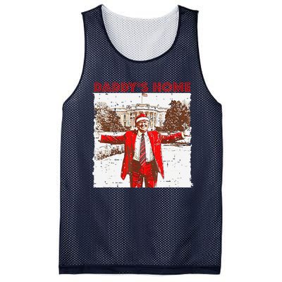 DaddyS Home ILl Be Home For Christmas Fun Trump 2024 Xmas Mesh Reversible Basketball Jersey Tank