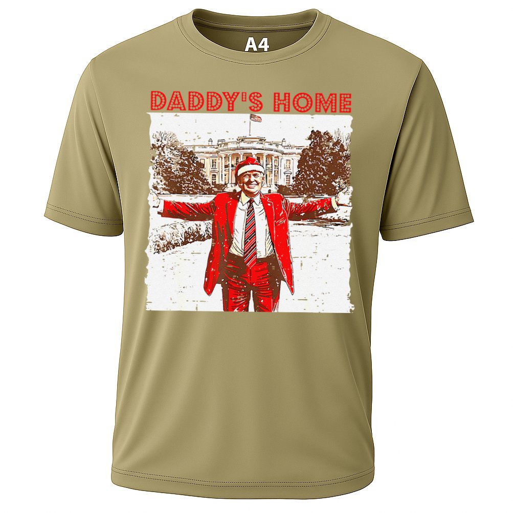 DaddyS Home ILl Be Home For Christmas Fun Trump 2024 Xmas Cooling Performance Crew T-Shirt
