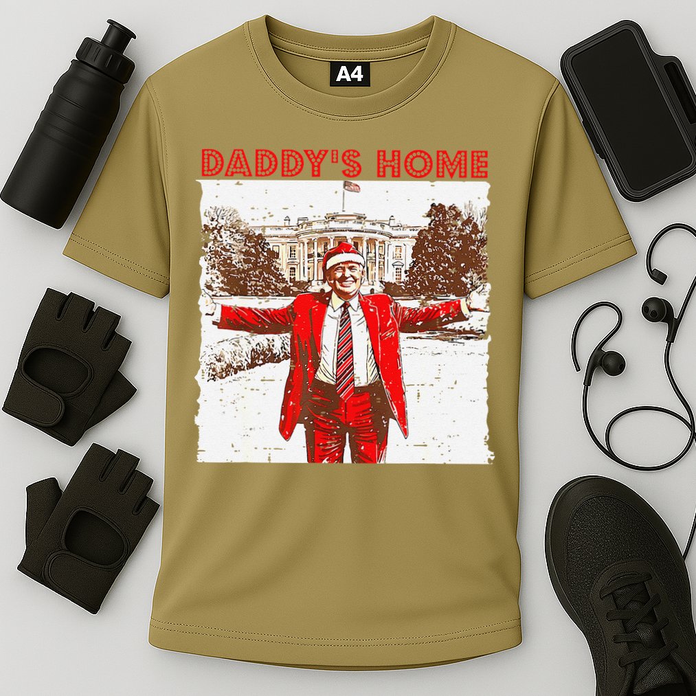DaddyS Home ILl Be Home For Christmas Fun Trump 2024 Xmas Cooling Performance Crew T-Shirt