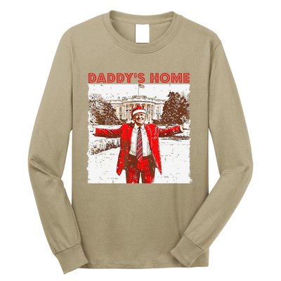 DaddyS Home ILl Be Home For Christmas Fun Trump 2024 Xmas Long Sleeve Shirt