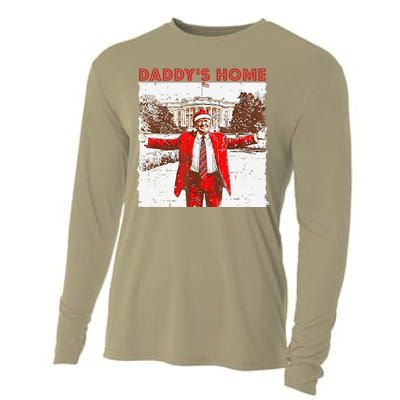 DaddyS Home ILl Be Home For Christmas Fun Trump 2024 Xmas Cooling Performance Long Sleeve Crew