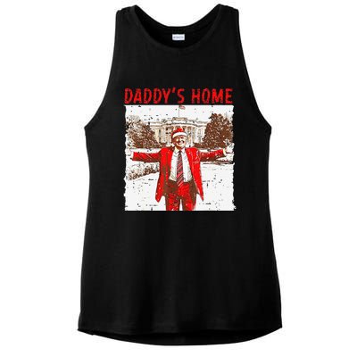 DaddyS Home ILl Be Home For Christmas Fun Trump 2024 Xmas Ladies PosiCharge Tri-Blend Wicking Tank