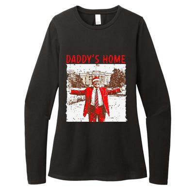 DaddyS Home ILl Be Home For Christmas Fun Trump 2024 Xmas Womens CVC Long Sleeve Shirt