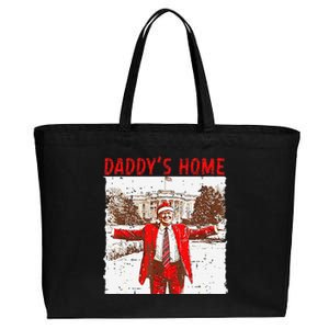 DaddyS Home ILl Be Home For Christmas Fun Trump 2024 Xmas Cotton Canvas Jumbo Tote