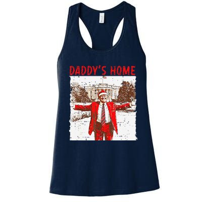 DaddyS Home ILl Be Home For Christmas Fun Trump 2024 Xmas Women's Racerback Tank