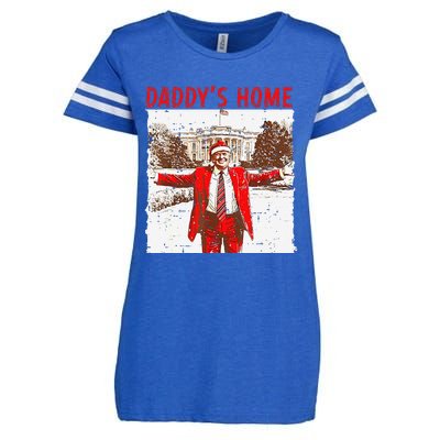 DaddyS Home ILl Be Home For Christmas Fun Trump 2024 Xmas Enza Ladies Jersey Football T-Shirt