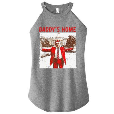 DaddyS Home ILl Be Home For Christmas Fun Trump 2024 Xmas Women's Perfect Tri Rocker Tank