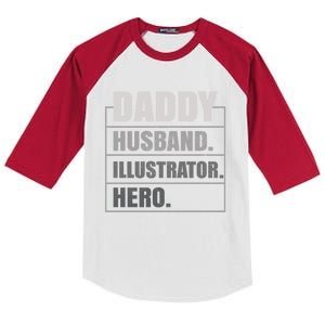 Daddy Husband Illustrator Hero Fathers Day Gift Kids Colorblock Raglan Jersey