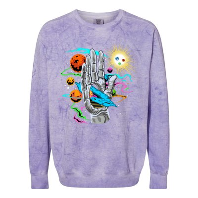 Divine Hand In Space Colorblast Crewneck Sweatshirt