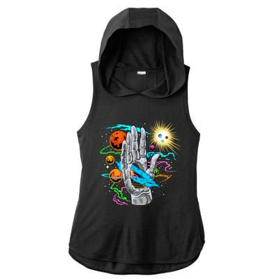 Divine Hand In Space Ladies PosiCharge Tri-Blend Wicking Draft Hoodie Tank