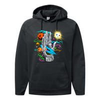 Divine Hand In Space Performance Fleece Hoodie