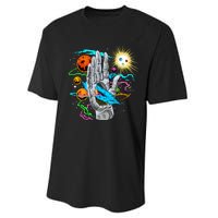 Divine Hand In Space Performance Sprint T-Shirt