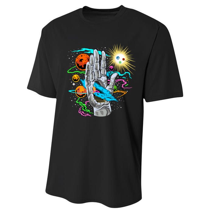 Divine Hand In Space Performance Sprint T-Shirt