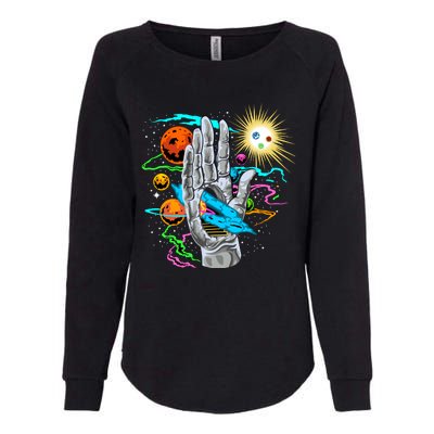 Divine Hand In Space Womens California Wash Sweatshirt