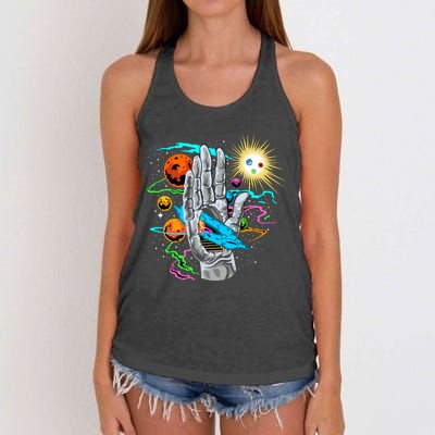 Divine Hand In Space Women's Knotted Racerback Tank