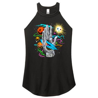 Divine Hand In Space Women’s Perfect Tri Rocker Tank