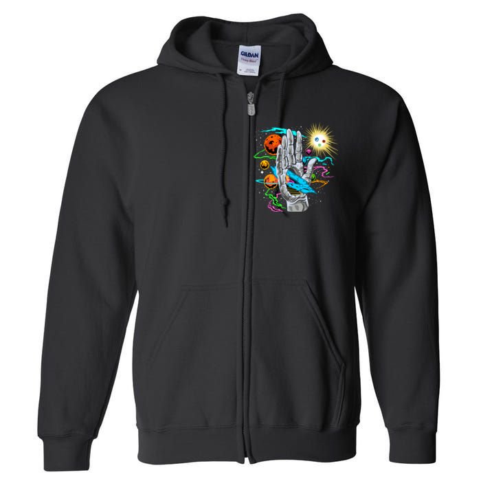 Divine Hand In Space Full Zip Hoodie