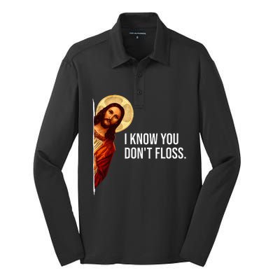 Dental Hygienist Jesus I Know You DonT Floss Rdh Graduation Silk Touch Performance Long Sleeve Polo