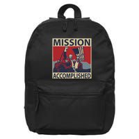 David Harris Jr Wearing Mission Accomplished 16 in Basic Backpack