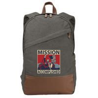 David Harris Jr Wearing Mission Accomplished Cotton Canvas Backpack