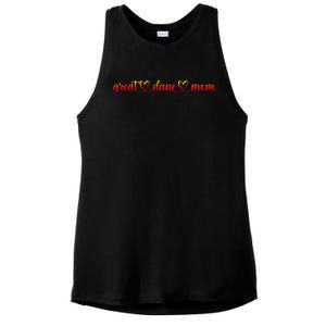 Dog Heart Love Great Dane Mom Funny Gift Ladies PosiCharge Tri-Blend Wicking Tank