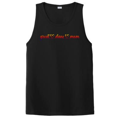 Dog Heart Love Great Dane Mom Funny Gift PosiCharge Competitor Tank