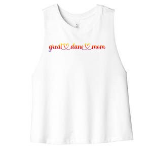 Dog Heart Love Great Dane Mom Funny Gift Women's Racerback Cropped Tank