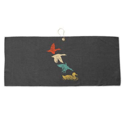 Duck Hunting Lover Retro Style Great Gift Large Microfiber Waffle Golf Towel