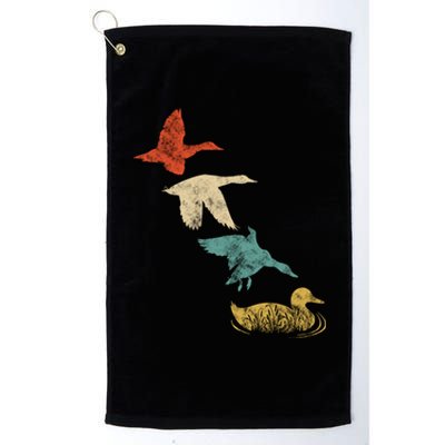 Duck Hunting Lover Retro Style Great Gift Platinum Collection Golf Towel